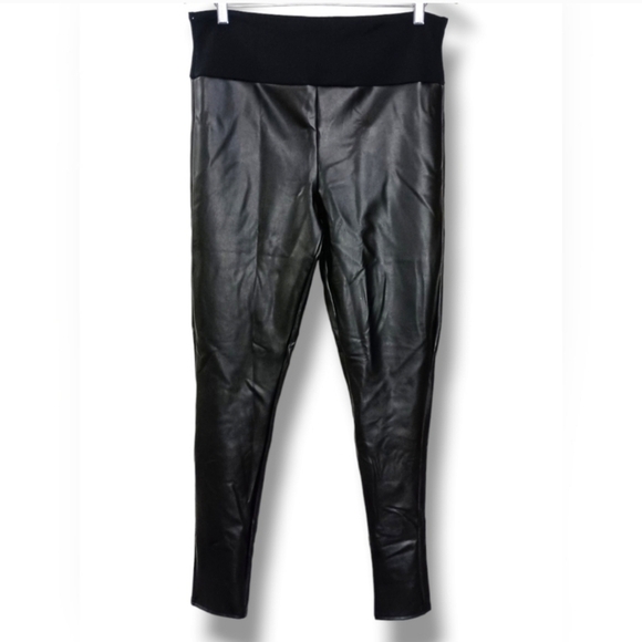 NWOT SPANX ASSETS COLLECTION  "All Over" Faux Leather Leggings in Black - Picture 4 of 8